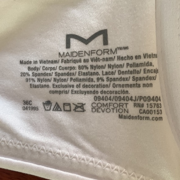 Maidenform Comfort Devotion Full Coverage Bra 36C WHITE - Picture 4 of 9